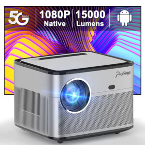 PG550W Projetor HD 4K, Foco Automático,  Wi-Fi, Portátil para Cinema em Casa